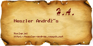 Heszler András névjegykártya
