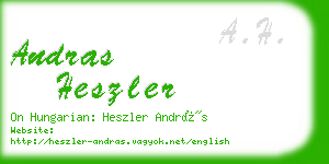 andras heszler business card